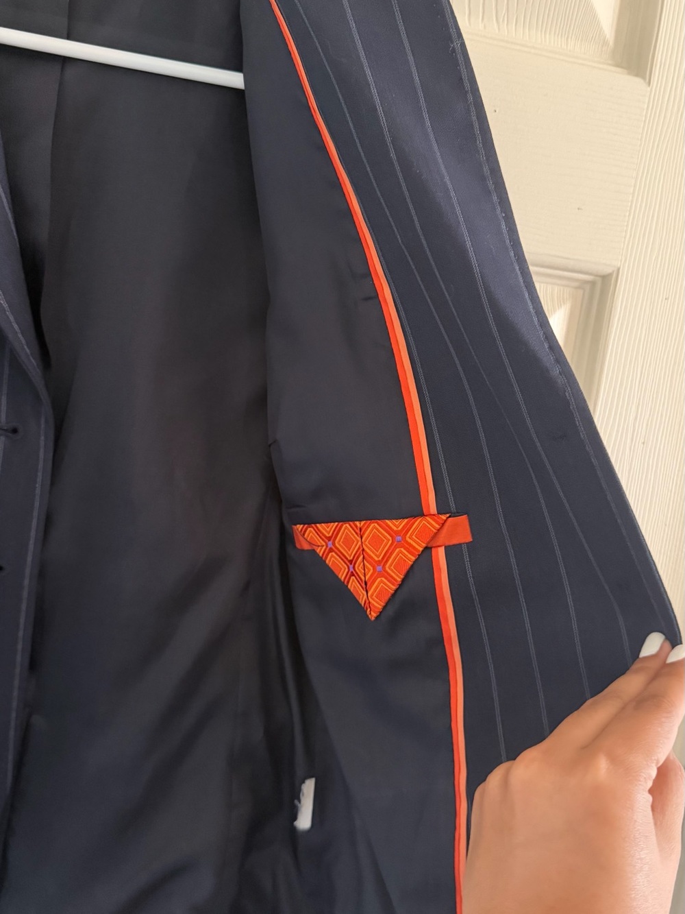 J. Crew Navy Pinstripe Wool Blazer - Picture 4 of 5